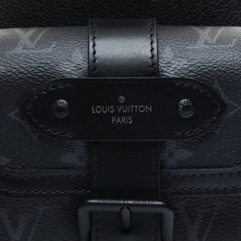 LOUIS VUITTON 2021-2025 Monogram Eclipse Saumur Sling Shoulder Bag black WS23552