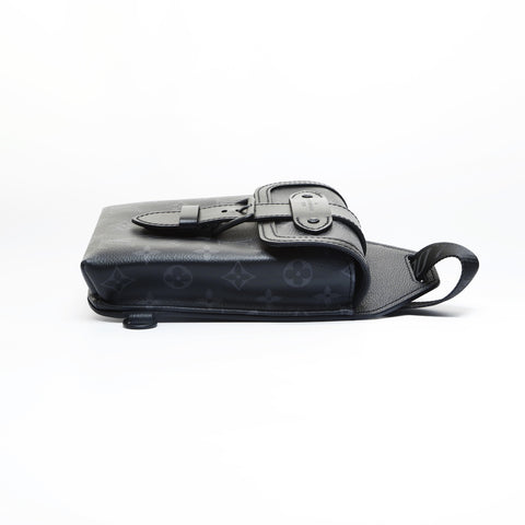 LOUIS VUITTON 2021-2025 Monogram Eclipse Saumur Sling Shoulder Bag black WS23552