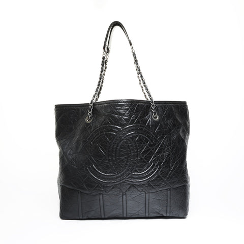 CHANEL No. 12 2008-2009 Large COCO Mark Chain Tote Tote Bag black WS23553