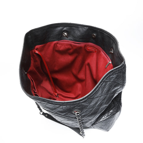 CHANEL No. 12 2008-2009 Large COCO Mark Chain Tote Tote Bag black WS23553