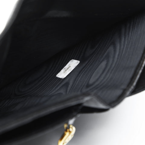 CHANEL No. 4 1996-1997 Caviar Skin COCO Mark Tri-fold wallet black WS23555