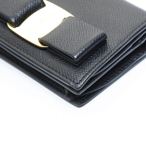 Salvatore Ferragamo Vara Mini Compact Wallet Tri-fold wallet black WS23556