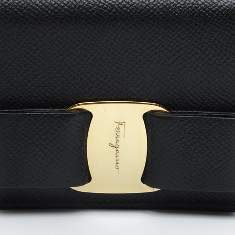 Salvatore Ferragamo Vara Mini Compact Wallet Tri-fold wallet black WS23556