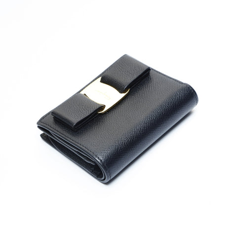 Salvatore Ferragamo Vara Mini Compact Wallet Tri-fold wallet black WS23556