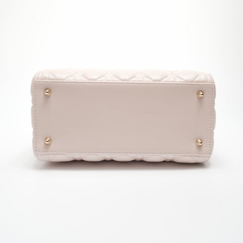 Christian Dior Lambskin Medium Lady Dior 2way Handbag pink WS23558