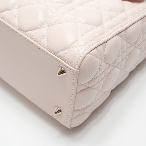 Christian Dior Lambskin Medium Lady Dior 2way Handbag pink WS23558