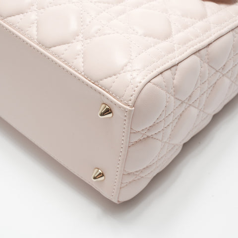 Christian Dior Lambskin Medium Lady Dior 2way Handbag pink WS23558