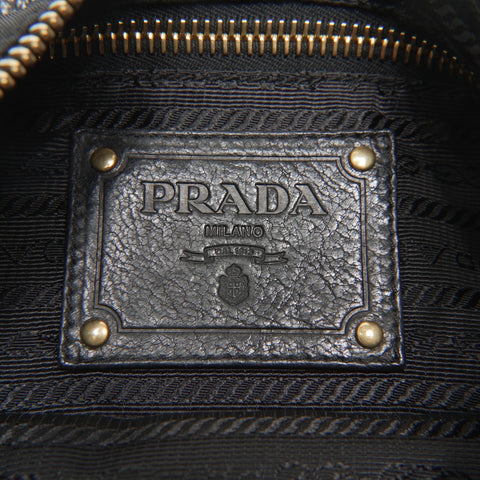 PRADA Nylon triangle logo Shoulder Bag black WS23559
