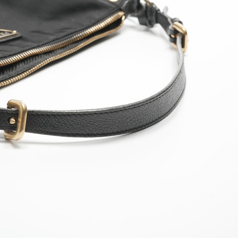 PRADA Nylon triangle logo Shoulder Bag black WS23559