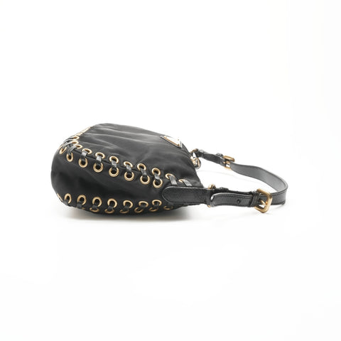 PRADA Nylon triangle logo Shoulder Bag black WS23559