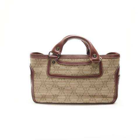 CELINE Braided Boogie Woven Macadam Handbag beige WS23562
