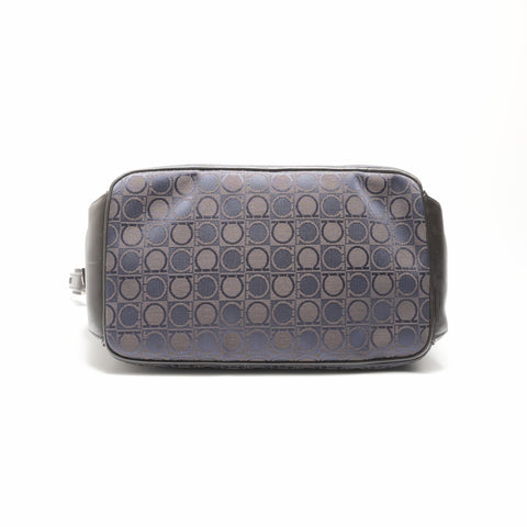 Salvatore Ferragamo Gancini canvas Shoulder Bag Navy WS23563