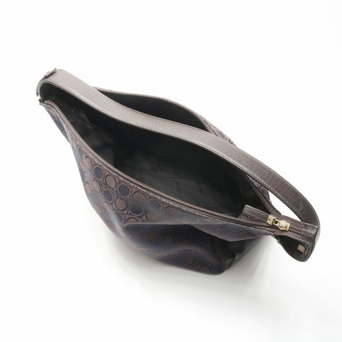 Salvatore Ferragamo Gancini Canvas Umhängetasche Marineblau WS23563