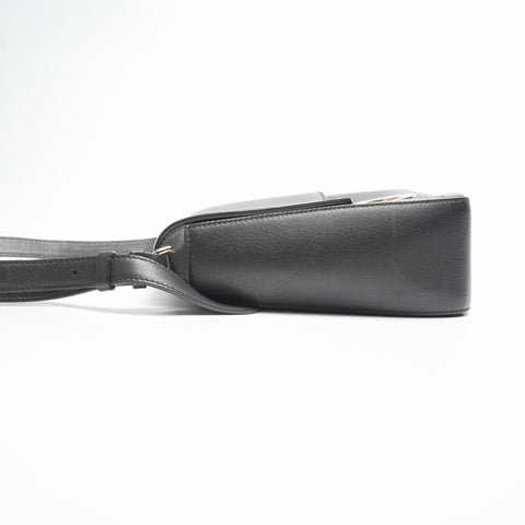 Salvatore Ferragamo Gancini Square Leather Shoulder Bag black WS23565