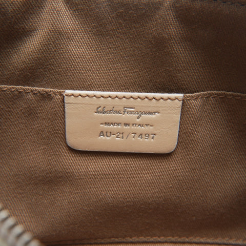 Salvatore Ferragamo Leather PVC Gancini Shoulder Bag white WS23566