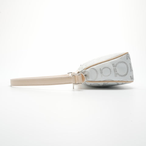 Salvatore Ferragamo Leather PVC Gancini Shoulder Bag white WS23566