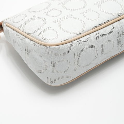 Salvatore Ferragamo Leather PVC Gancini Shoulder Bag white WS23566
