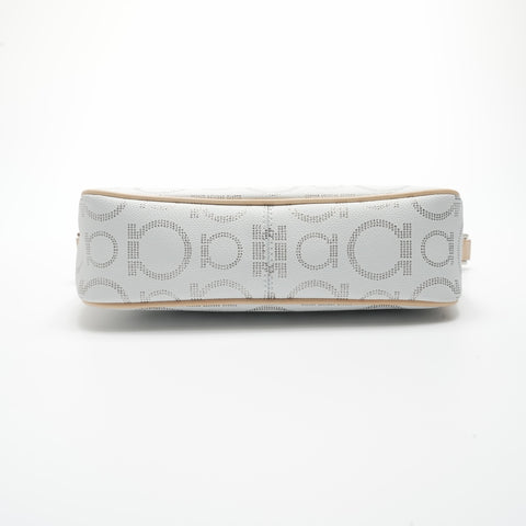 Salvatore Ferragamo Leather PVC Gancini Shoulder Bag white WS23566