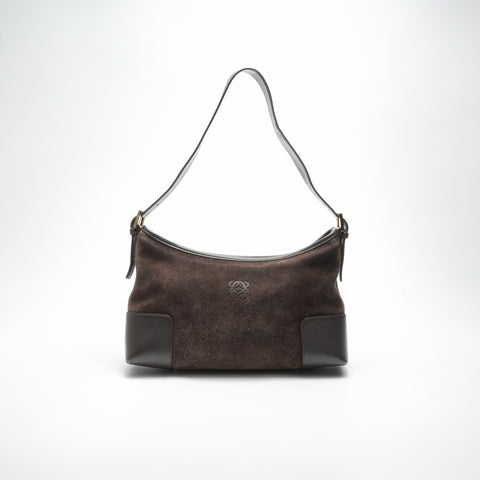LOEWE Suede Amazona Shoulder Bag Brown WS23567