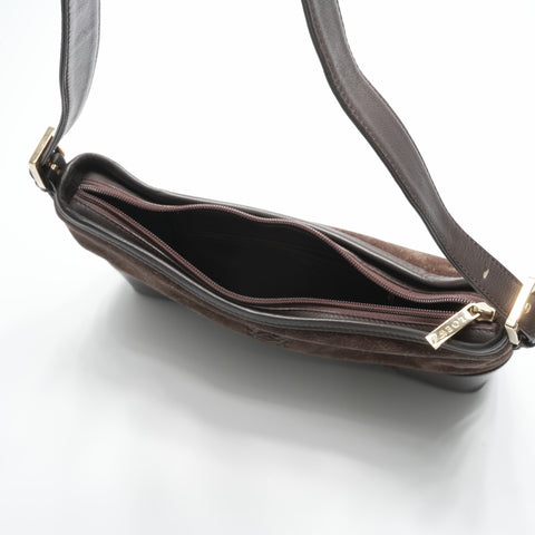 LOEWE Suede Amazona Shoulder Bag Brown WS23567