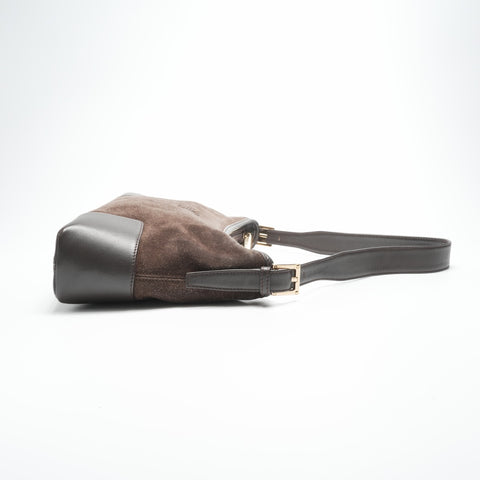 LOEWE Suede Amazona Shoulder Bag Brown WS23567