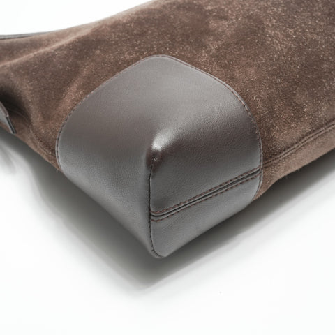 LOEWE Suede Amazona Shoulder Bag Brown WS23567