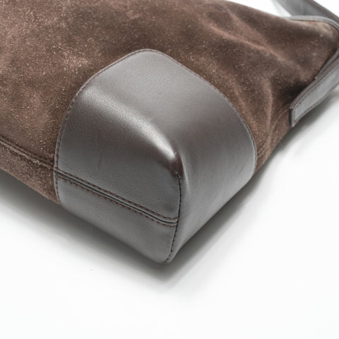 LOEWE Suede Amazona Shoulder Bag Brown WS23567