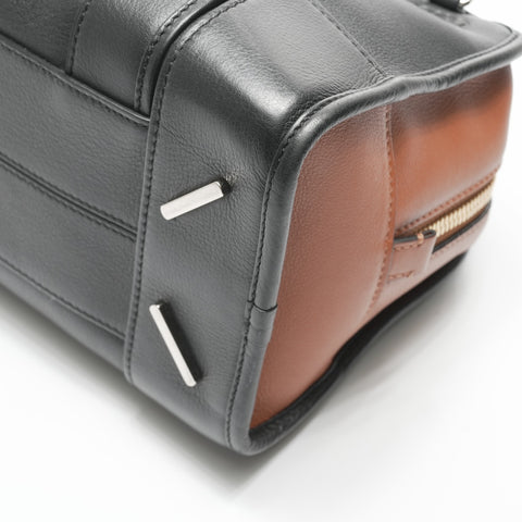 LOEWE Amazona 28 Bicolor Brown Leather 2-Way Handbag black WS23568