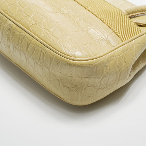 Salvatore Ferragamo Embossed Leather Vara 2way Handbag yellow WS23569