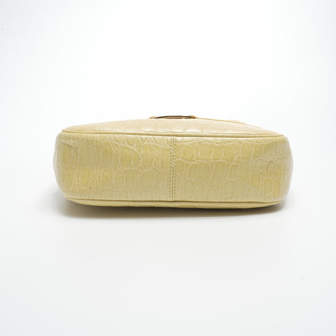 Salvatore Ferragamo Embossed Leather Vara 2way Handbag yellow WS23569