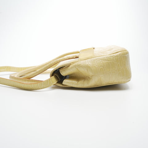 Salvatore Ferragamo Embossed Leather Vara 2way Handbag yellow WS23569