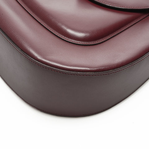 CARTIER Leather Mustodo Shoulder Bag Red WS23570