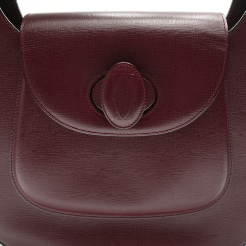 CARTIER Leather Mustodo Shoulder Bag Red WS23570
