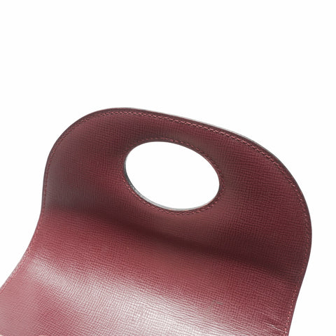 CARTIER Leather Mustodo Shoulder Bag Red WS23570