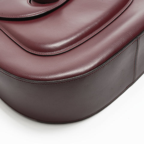 CARTIER Leather Mustodo Shoulder Bag Red WS23570