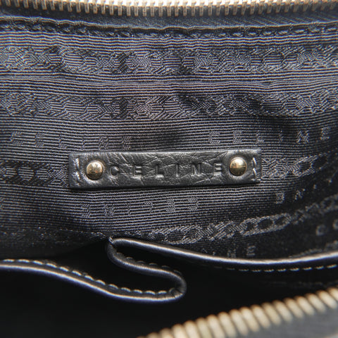 CELINE leather Shoulder Bag black WS23572