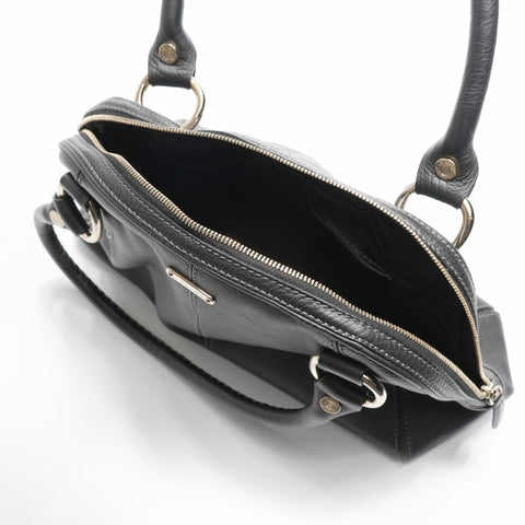 CELINE leather Shoulder Bag black WS23572