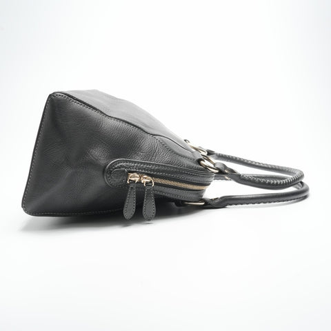 CELINE leather Shoulder Bag black WS23572