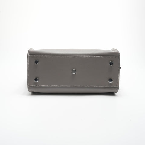 YVES SAINT LAURENT Baby Cabas Leather 2-Way Stitch Handbag gray WS23574