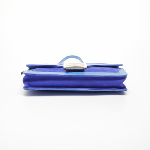 FENDI Suede manma bucket Shoulder Bag blue WS23576