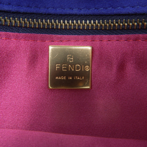 FENDI Suede manma bucket Shoulder Bag blue WS23576