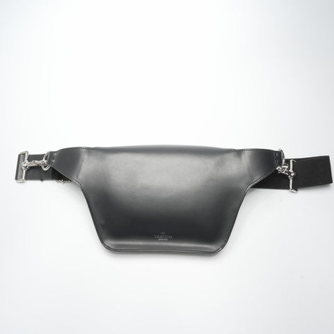 VALENTINO VLTN logo leather Shoulder Bag black WS23578