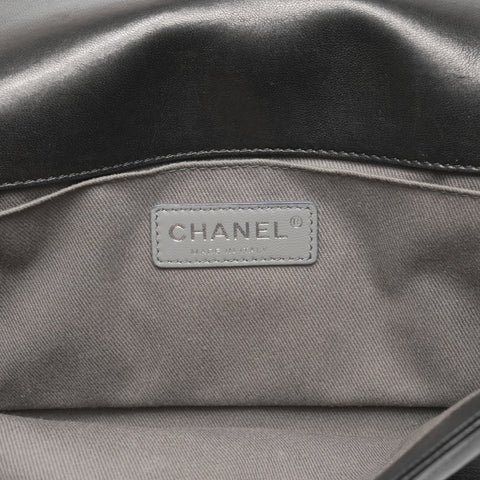 CHANEL 15th Series 2011 Medium Boy Lambskin Chain Matelasse Shoulder Bag black WS23580