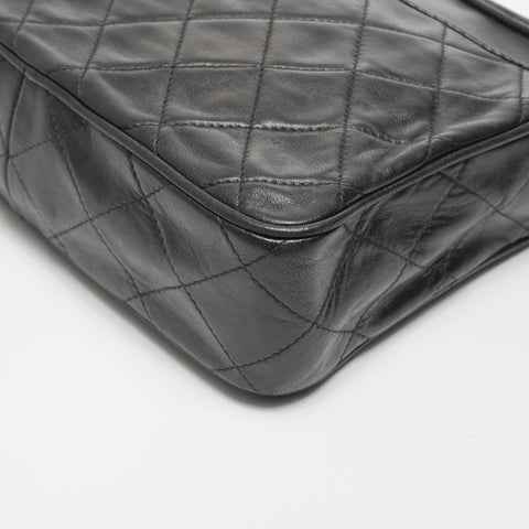 CHANEL 0 Series 1986-1988 Lambskin Diamond Stitch Camera Bag Shoulder Bag black WS23581