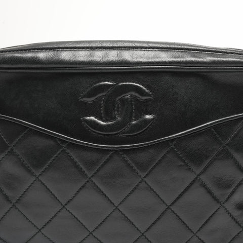 CHANEL 0 Series 1986-1988 Lambskin Diamond Stitch Camera Bag Shoulder Bag black WS23581