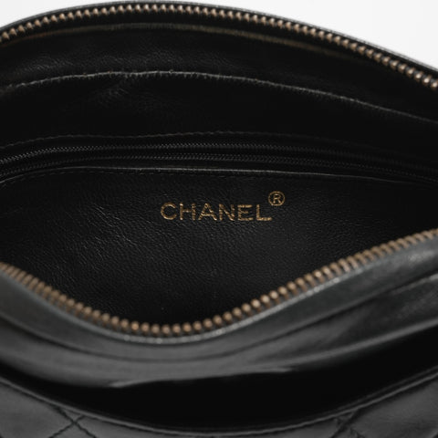 CHANEL 0 Series 1986-1988 Lambskin Diamond Stitch Camera Bag Shoulder Bag black WS23581