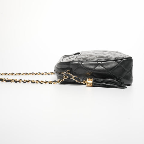 CHANEL 0 Series 1986-1988 Lambskin Diamond Stitch Camera Bag Shoulder Bag black WS23581