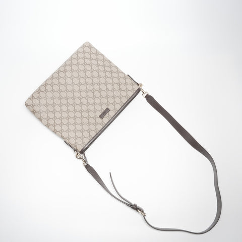 GUCCI PVC GG Supreme Shoulder Bag Brown WS23583