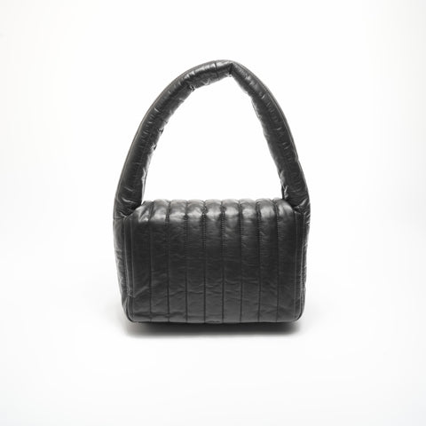 BALENCIAGA MANACO gepolsterte Umhängetasche aus gestepptem Leder mit einem Gürtel schwarz WS23584