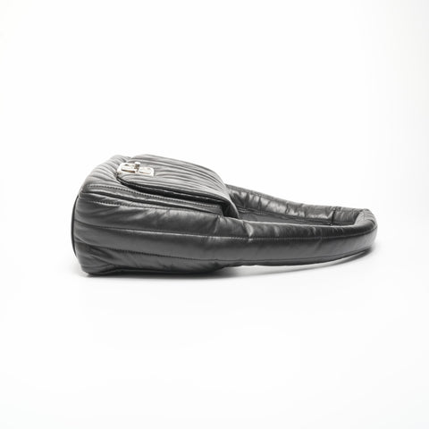 BALENCIAGA MANACO padded quilted leather one belt Shoulder Bag black WS23584